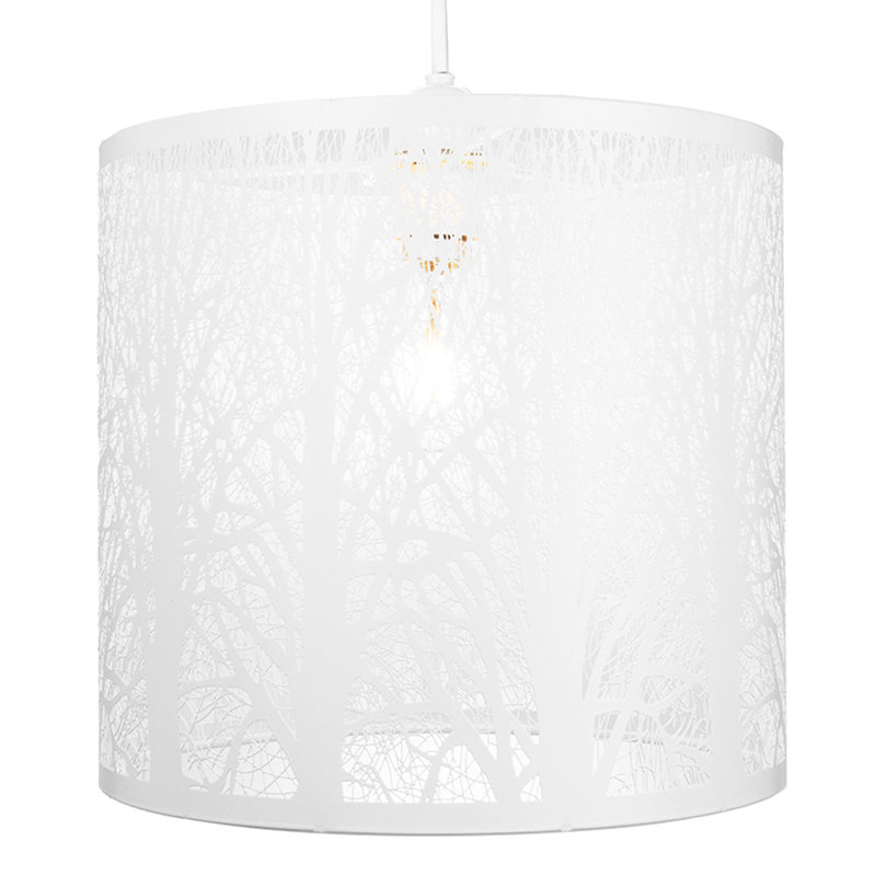 32cm H Metal Drum Pendant Shade ( Screw On ), White