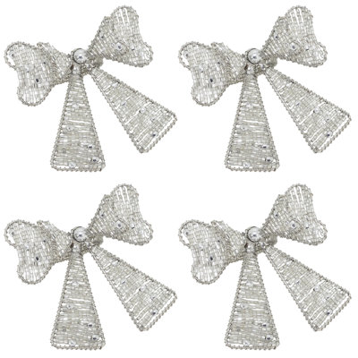 Beaded Bow Napkin Ring (Set of 4)