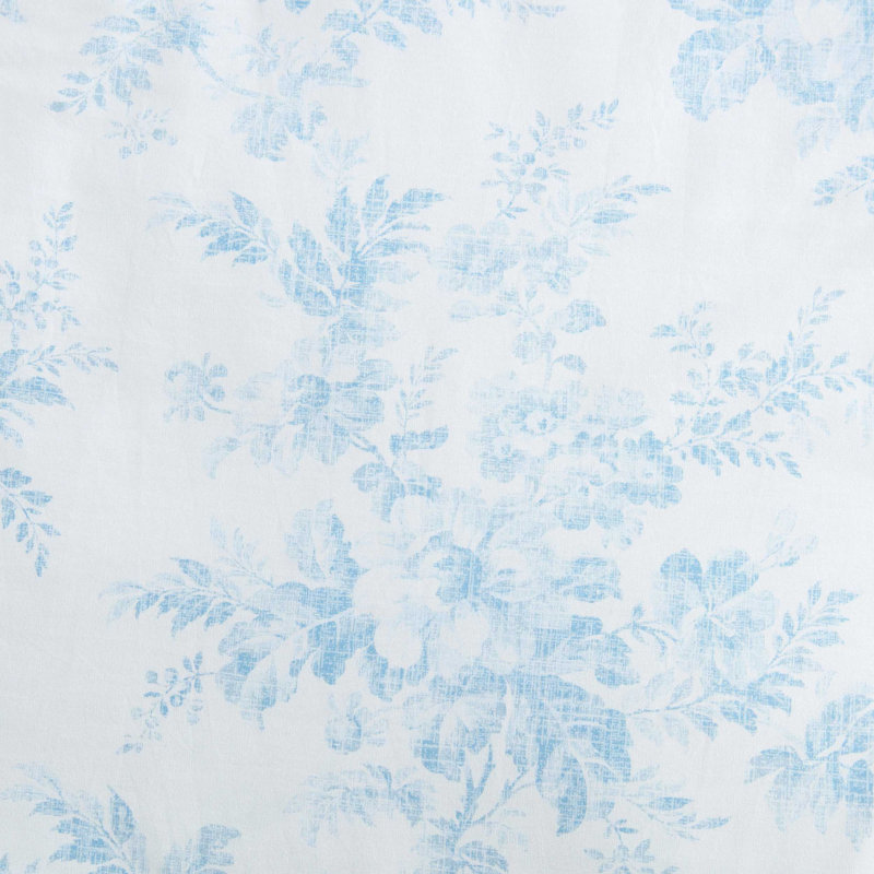 Laura Ashley Annalise Floral Cotton Blue Comforter Bonus Set, Twin Comforter + 4 Additional Pieces