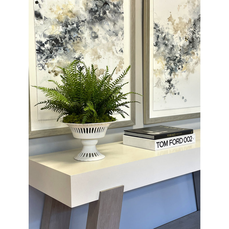 Boston Fern and Moss Arranged in Ceramic Vase