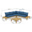 Ensemble de canapé 4 pièces Arlington, bleu sarcelle foncé, canapé d'extérieur en forme de L, ensemble d'extérieur-115731238-115731237