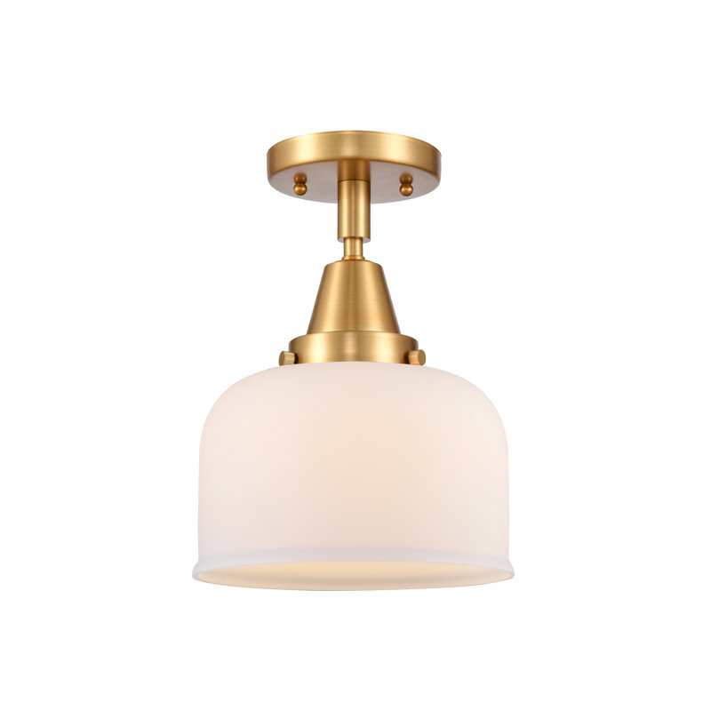 Glass LED Flush Mount, No Bulb Included, Yes, Satin Gold