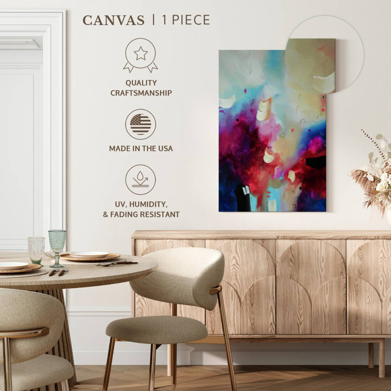 Avery fuchsia et bleu I, H 24 po x l 16 po
