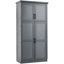 Grande armoire de rangement avec 4 portes, 2 tablettes de porte, 8 plateaux coulissants et une tablette réglable-93797766