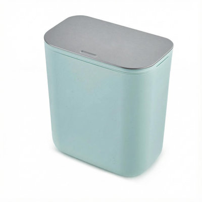 1.8-2.4 Gallon Hanging Trash Can with Stainless Steel Lid for Kitchen