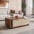Extendable Coffee Table With 2 Storage Drawers, Dual-Tone Center Table With Sliding Tabletop-1353932156