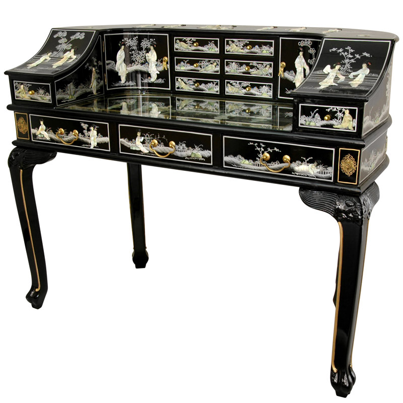 Mother of Pearl Lady's Roll Secretary Desk