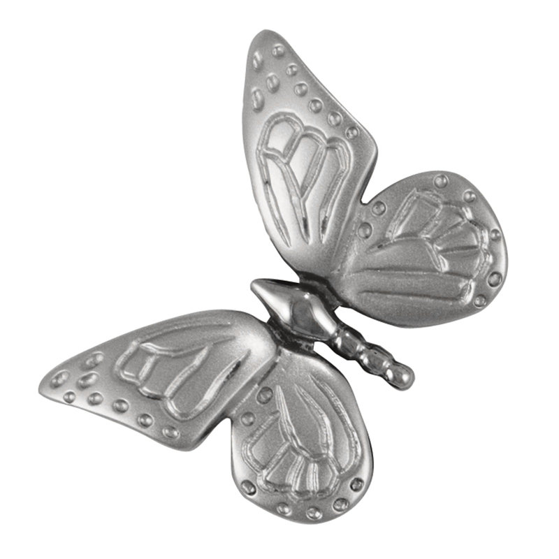 Bouton-poussoir papillon monarque, Argent nickel