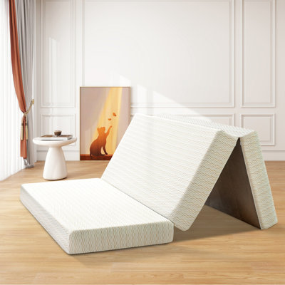  Alwyn Home & Tri-Fold 6'' Memory Foam Folding Murphy Bed Mattress With Washable Cover