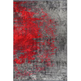 Abstract Flatweave Gray/Red Area Rug