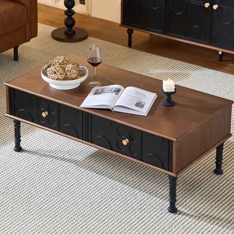 Vintage design solid wood coffee table