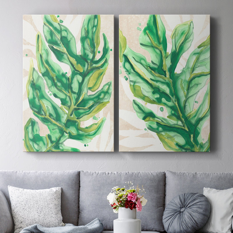 Parchment Palms III -Premium Gallery Wrapped Canvas -Ready to Hang, 12" H x 8" W