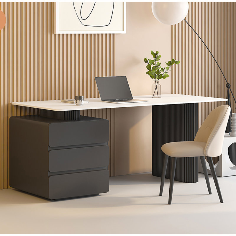 Bureau italien en pierre frittée minimaliste italien, H 29,5 po x l 55,1 po x P 31,5 po