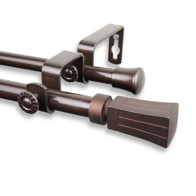 Tringle à rideaux double réglable 0,6 po Shamar