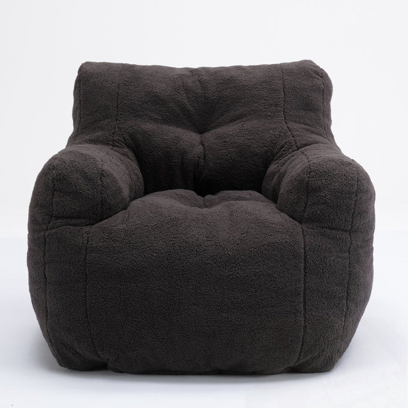 Tissu en peluche touffeté en mousse Addilynn, Gris foncé