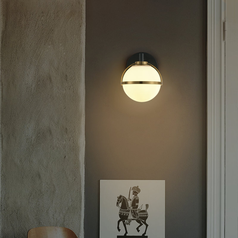 1-Dimmable white glass wall lamp
