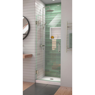 DreamLine Unidoor-LS 27 inch W x 72 inch H Frameless Hinged Shower Door in Brushed Nickel