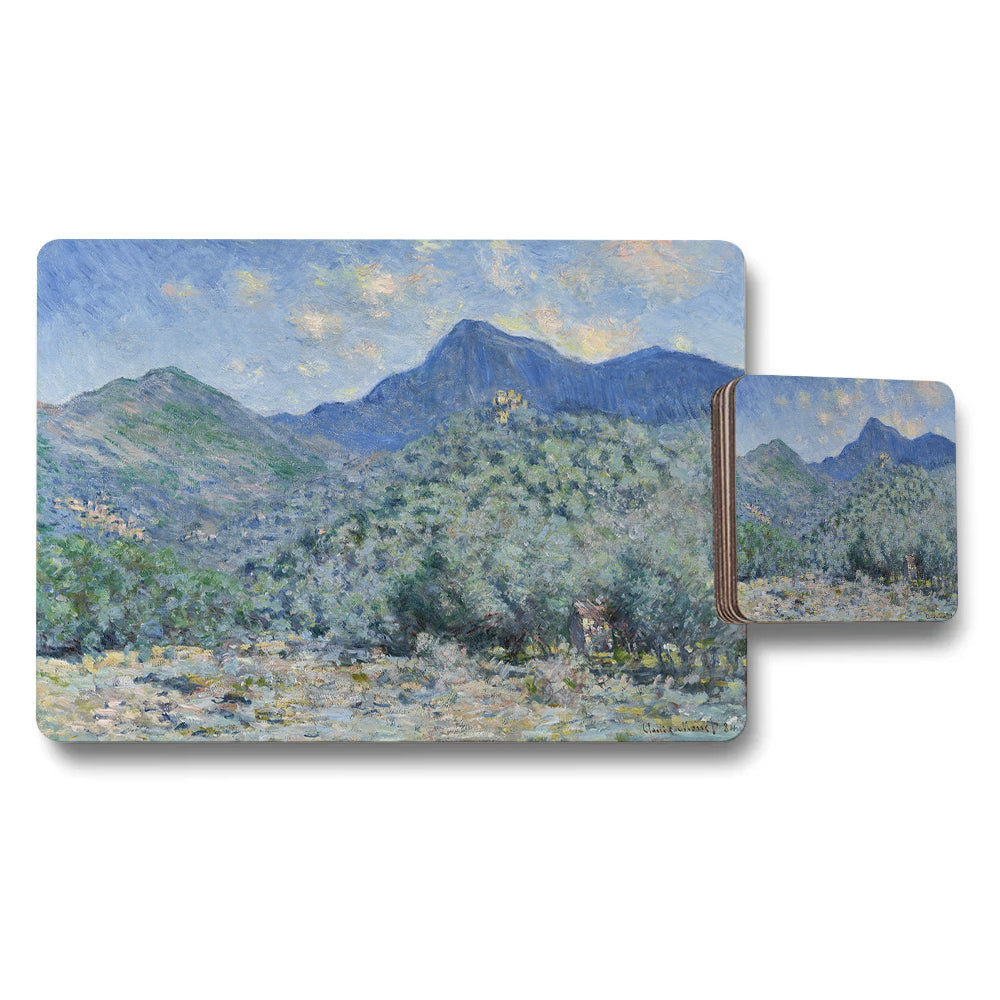 Impressionist Landscape Placemats And Coaster Set Mountain View