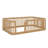 Full Size Montessori Floor Bed Frame With Fence, No-Slat Design For Creative Play, DIY Space, Solid Wood Safety Guardrail-865033974