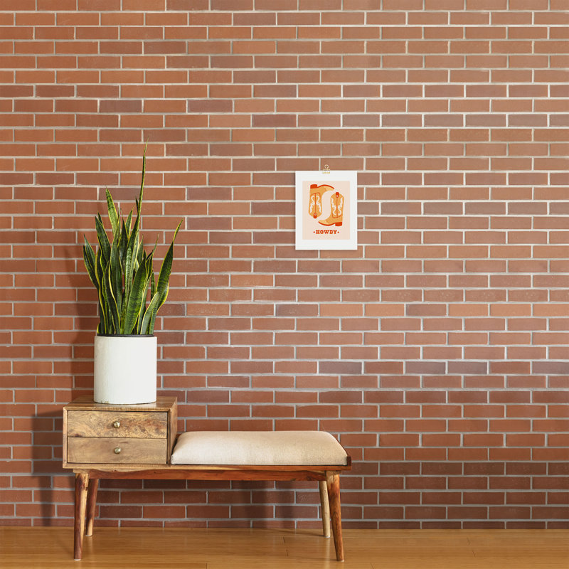 «Thespacehouse Howdy Cowboy», reproduction d'art orange - sans cadre, H 14 po x l 11 po