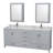 Sheffield 80" Freestanding Double Bathroom Vanity with Marble Top with Medicine Cabinets-2096675501-2068047607