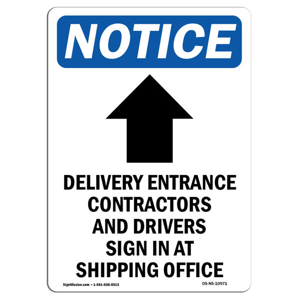 SignMission Delivery Entrance Sign with Symbol | Wayfair