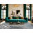 Washable Sky Blue Cream Striped Area Rug-2144124416