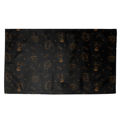Tapis de zone noir/orange fait main