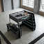 Lit mezzanine double en bois-498432303