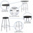 Bar Height Table Set with Backless Vinyl Upholstered Padded Stools