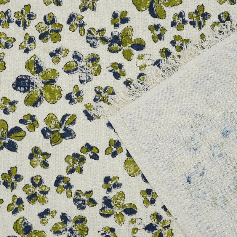 Serviettes de main gaufrées à imprimé gaufré 17X32 en coton de luxe durable pour votre salle de bain "Saancha", bleu