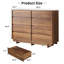 Ensemble de chambre à coucher 3 pièces, commode 8 tiroirs et 2 tables de chevet, noyer