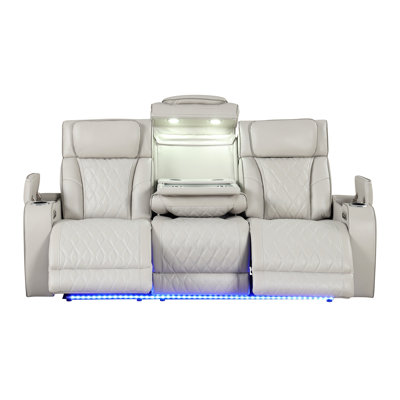 Canapé inclinable Fortuner de style moderne avec revêtement en bois et fonction de massage inclus - beige Même que B009P287718 (inventaire CA)