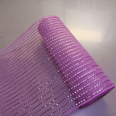 10.5"X10Yds Mesh With Foil Pinstripes Ribbon