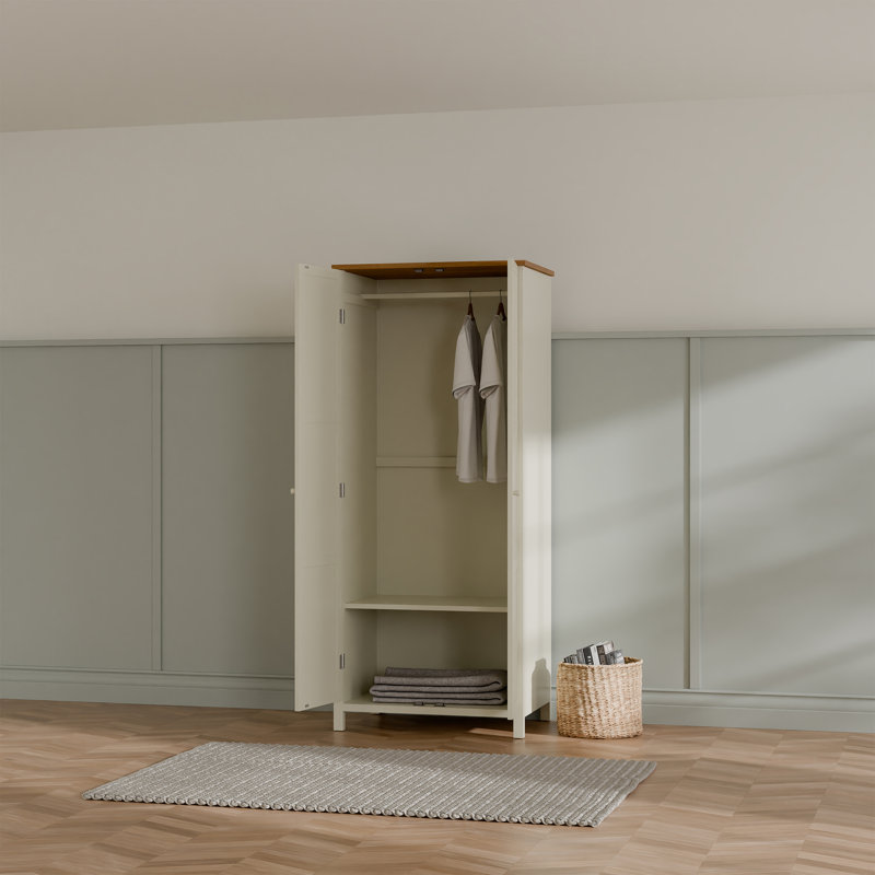 Buddleia 2 Door Wardrobe, Ivory/Brown
