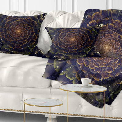 Abstract Fractal Flower Lumbar Pillow