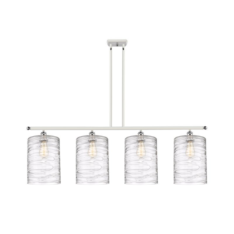 Dublin 4 - Light Pendant, Deco Swirl, White/Polished Chrome