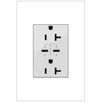 Adorne 20 Amp Tamper Resistant Ultra Fast Plus 30W Power Delivery USB Type C/C Outlet