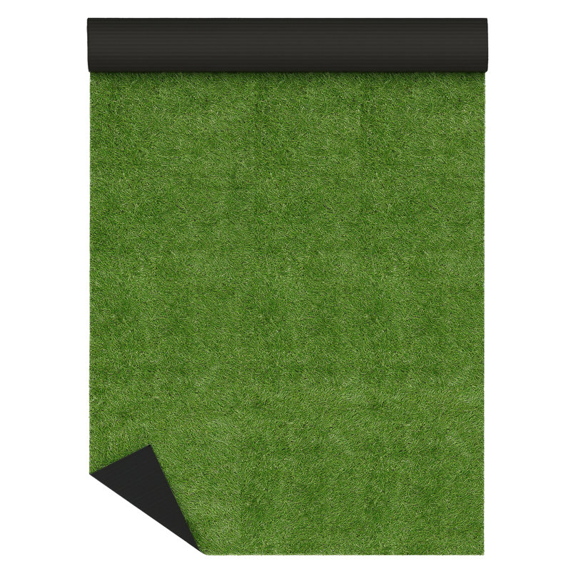 Tapis de couloir en gazon artificiel intérieur / extérieur réaliste , Rectangle 6 pi 6 po x 9 pi