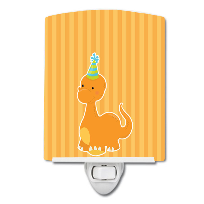 Ampoule de nuit en céramique dinosaure, Orange