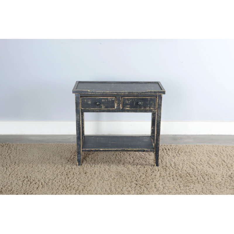 Console en bois massif 33 po Haralson, Sable noir