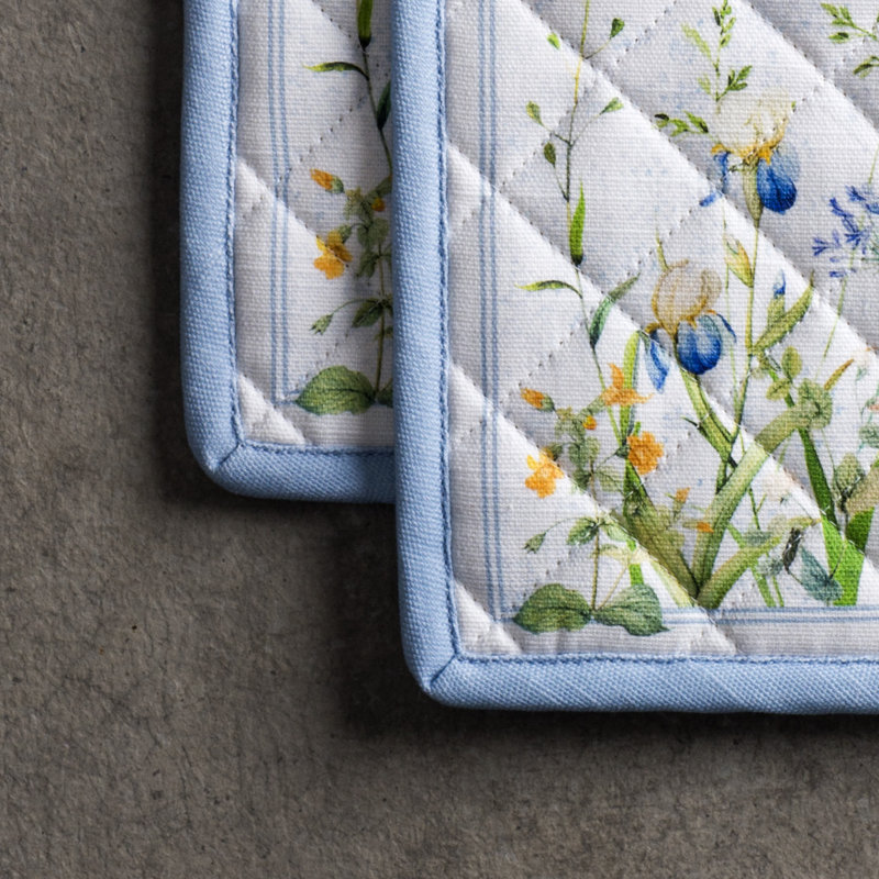 Ensemble de maniques 100 % coton Fleurs De Mai Maison d'Hermine - 8 po x 8 po