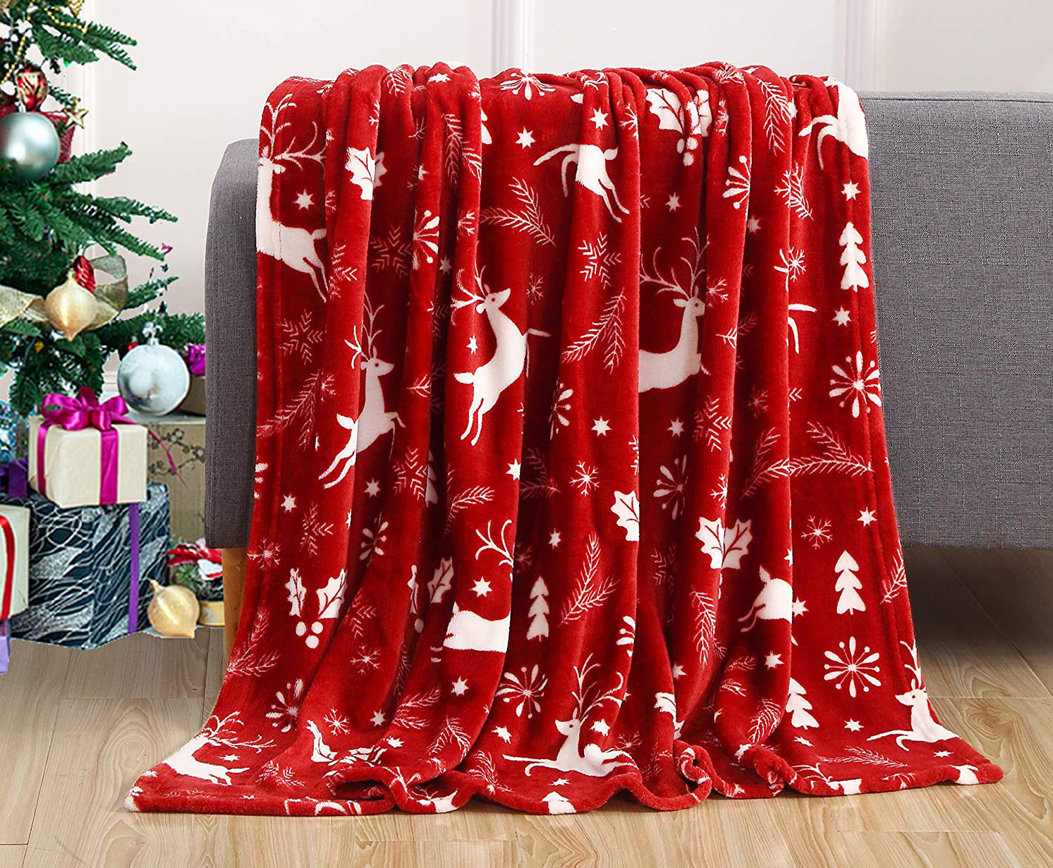 Red christmas throw blanket hot sale