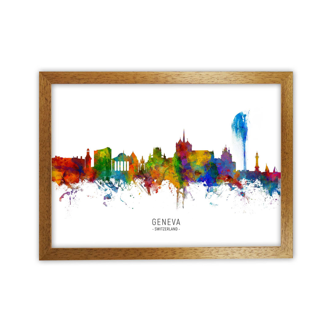 Geneva Switzerland Skyline by Michael Tompsett - Print