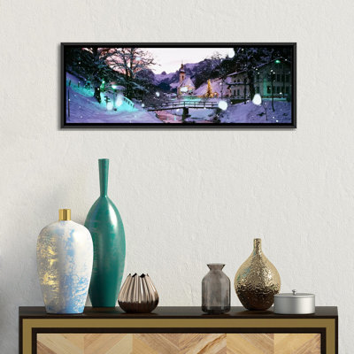 « ecclésiastique on a snow recouverte hill, rothenburg, bavière, germany », reproduction de photo sur toile