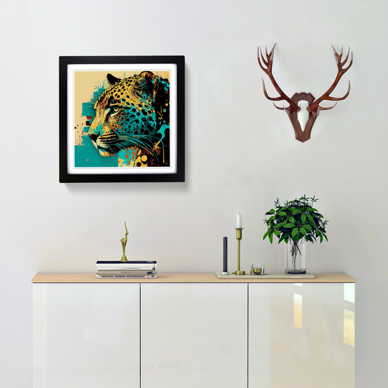 Leopard - Framed Print, Black