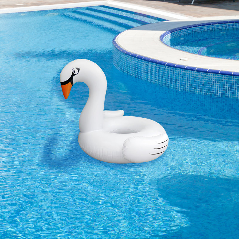 53.5" Inflatable White Swan Swimming Pool Ring Float