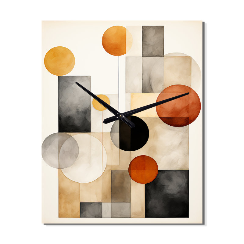 Horloge murale Mid-Century, H 40 po x l 30 po x P 1 po