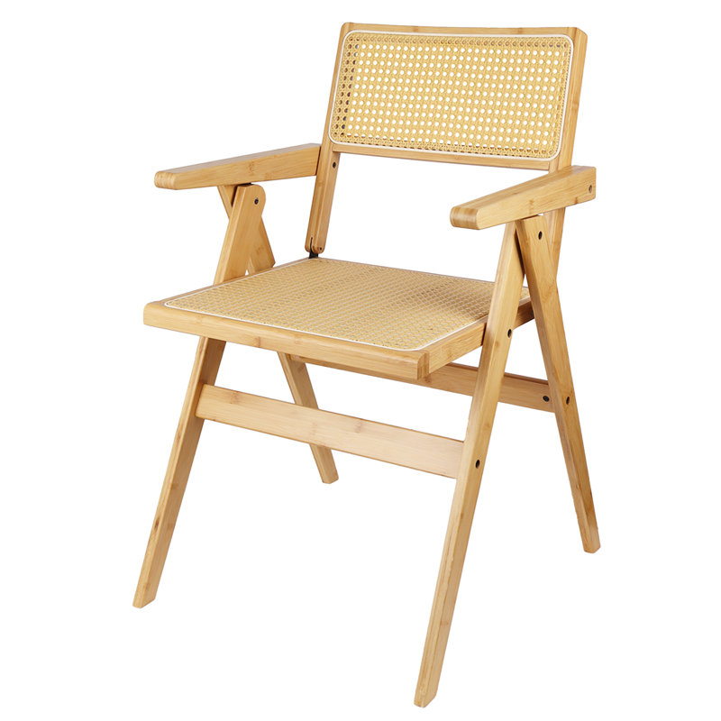 Rattan Dining Chairs - 440 LBS Weight Capacity, Portable Folding Chair Woven Rattan Seat & Backrest No Assembly, For Dining Room, Living Room, Bedroom, Kitchen,Courtyard