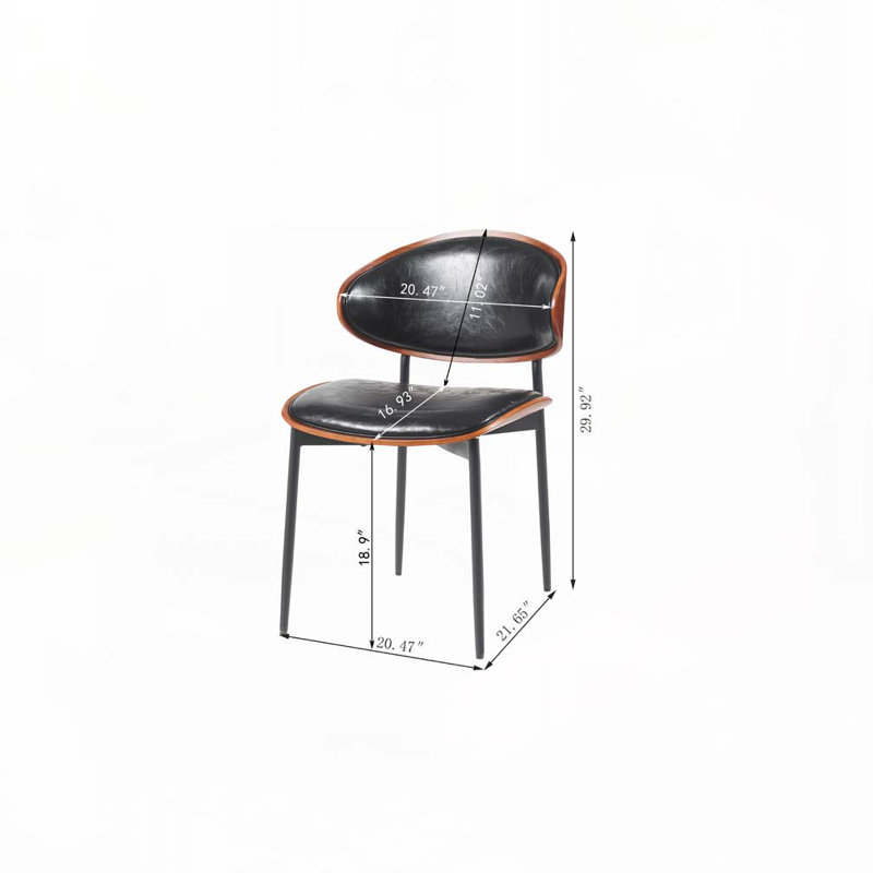 Chaises de salle à manger en similicuir, Noir